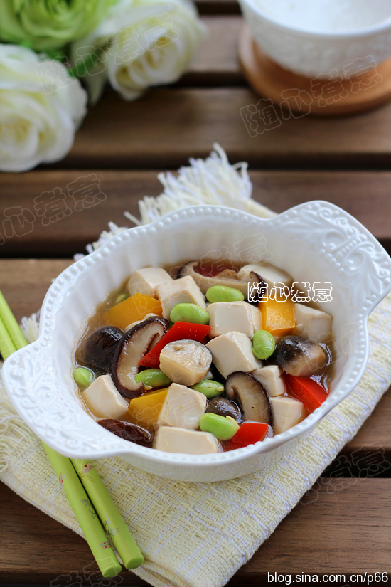 豆腐燴雙菇——金玉滿盆
