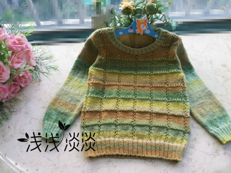 【淺淺淡淡】*黎昕---段染中童套頭毛衣 - 淺淺淡淡 - 淺 淺 淡 淡