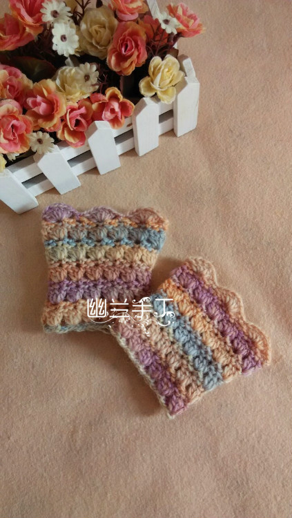 冬季溫暖小物～～～腕套 - 空谷幽蘭 - 指間的溫柔