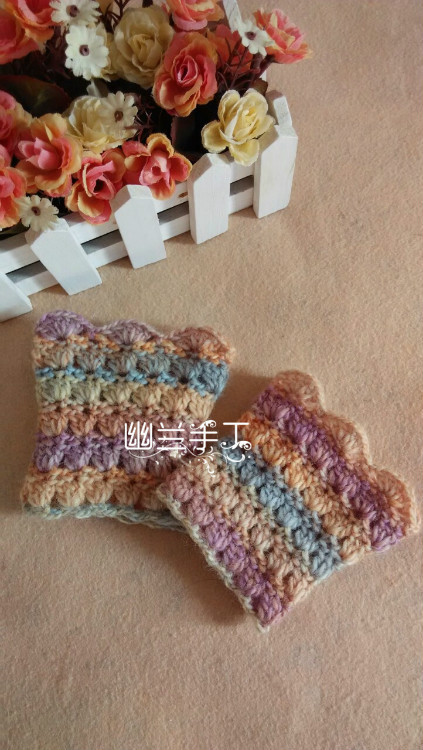 冬季溫暖小物～～～腕套 - 空谷幽蘭 - 指間的溫柔