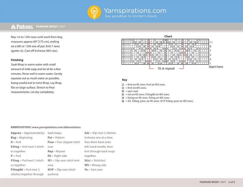 Fanfare Wrap by Patons - Daliute -