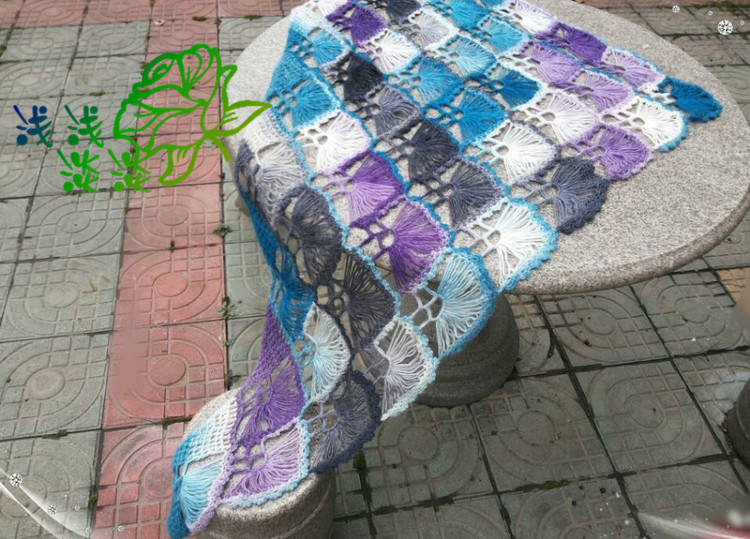 【淡淡淺淺】*恣雁---紫藤色合歡花披肩 - 淺淺淡淡 - 淺 淺 淡 淡