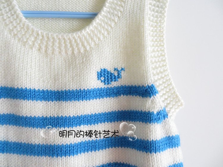小鯨魚背心 1-10歲（新手視頻） - 明月的棒針?biāo)囆g(shù) - 明月的棒針?biāo)囆g(shù)