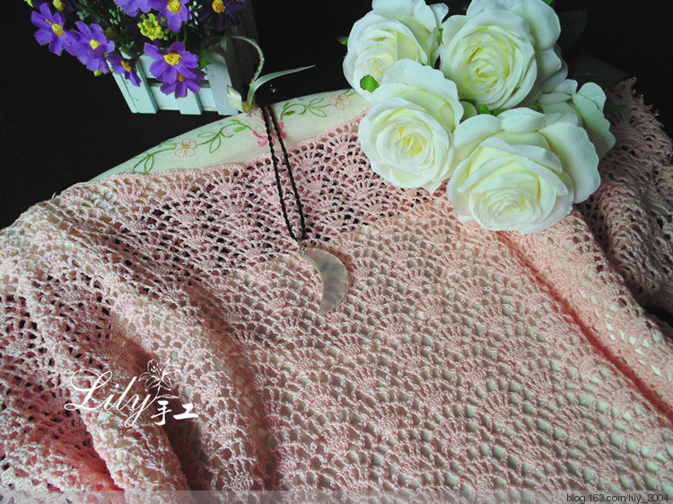 【Lily手工】--粉黛--寬松蕾絲罩衫 - Lily - Lily的手工編織天地