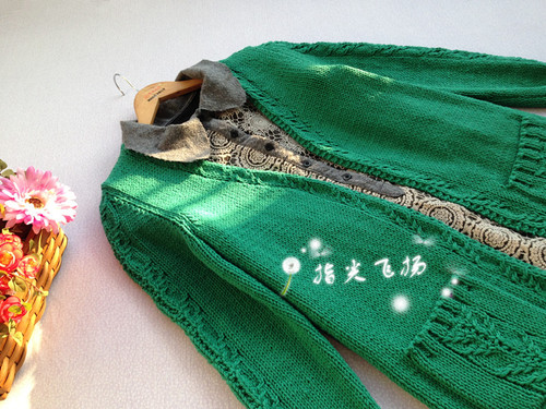 子衿（1526）---綠色粗棉實(shí)用開(kāi)衫 - 指尖飛揚(yáng) - 指尖飛揚(yáng)