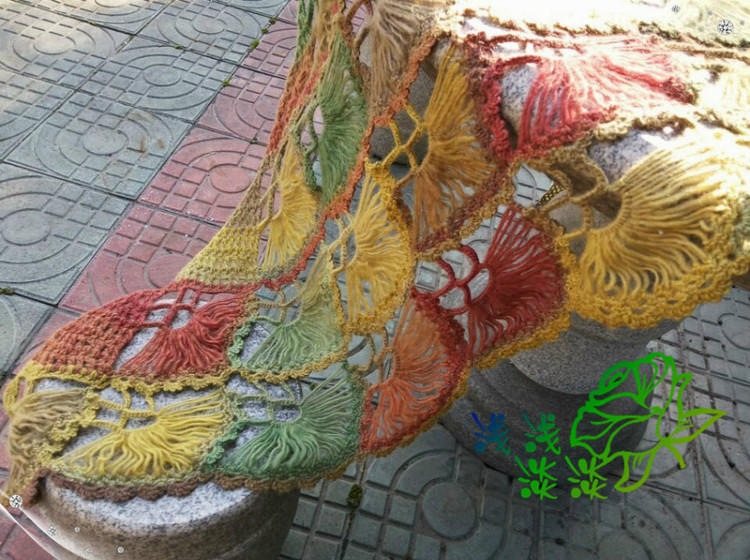 【淺淺淡淡】*若雁---暮光色合歡花披肩 - 淺淺淡淡 - 淺 淺 淡 淡