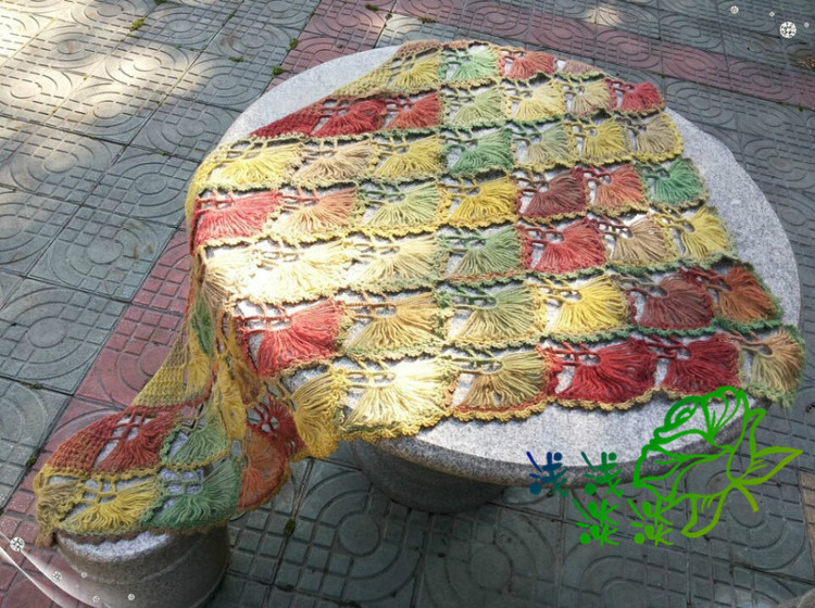 【淺淺淡淡】*若雁---暮光色合歡花披肩 - 淺淺淡淡 - 淺 淺 淡 淡