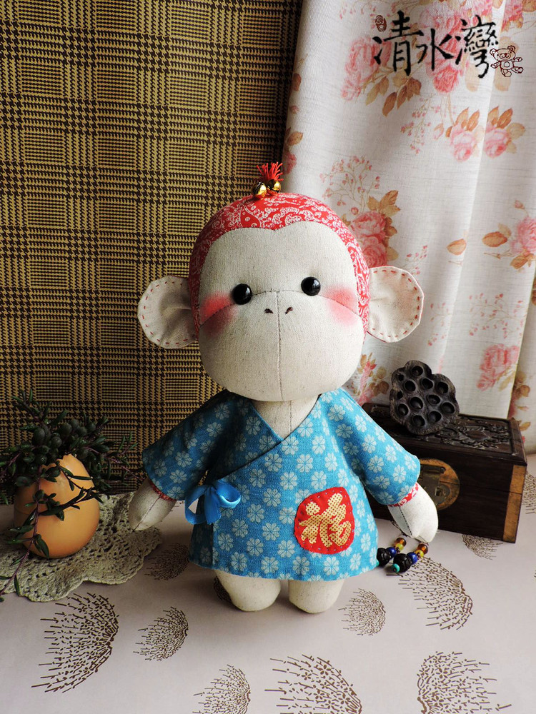 清水灣原創(chuàng)手工布藝玩偶棉麻布藝猴子（高31厘米） - 清水灣手工布藝 - 掬花在手,必有芬芳拂袖