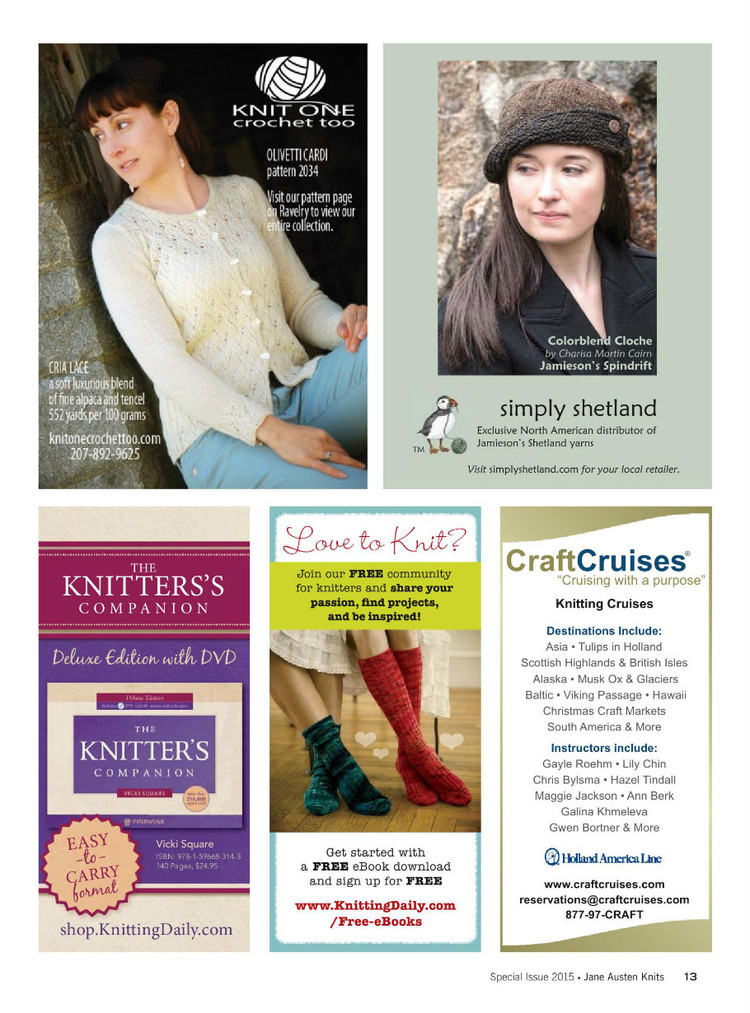 Interweaves Jane Austen Knits  Special Issue2015 - 輕描淡寫 - 輕描淡寫